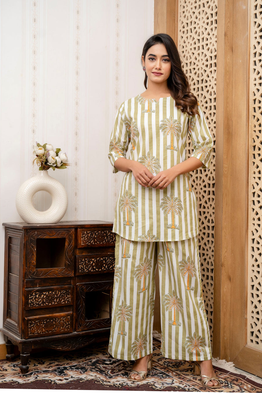 White Grove Stripe Cotton Co-ord Set — image 9