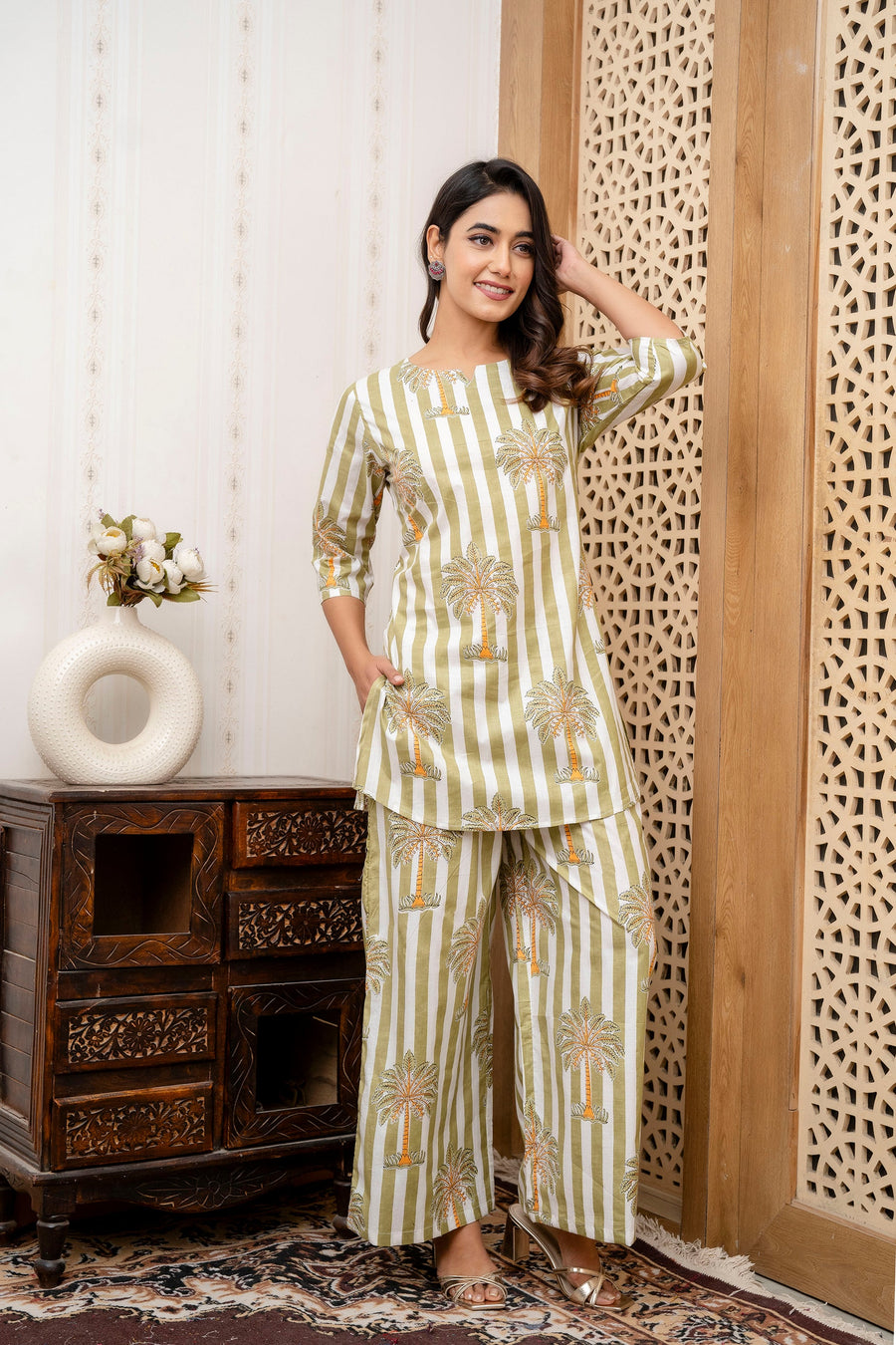 White Grove Stripe Cotton Co-ord Set — image 6