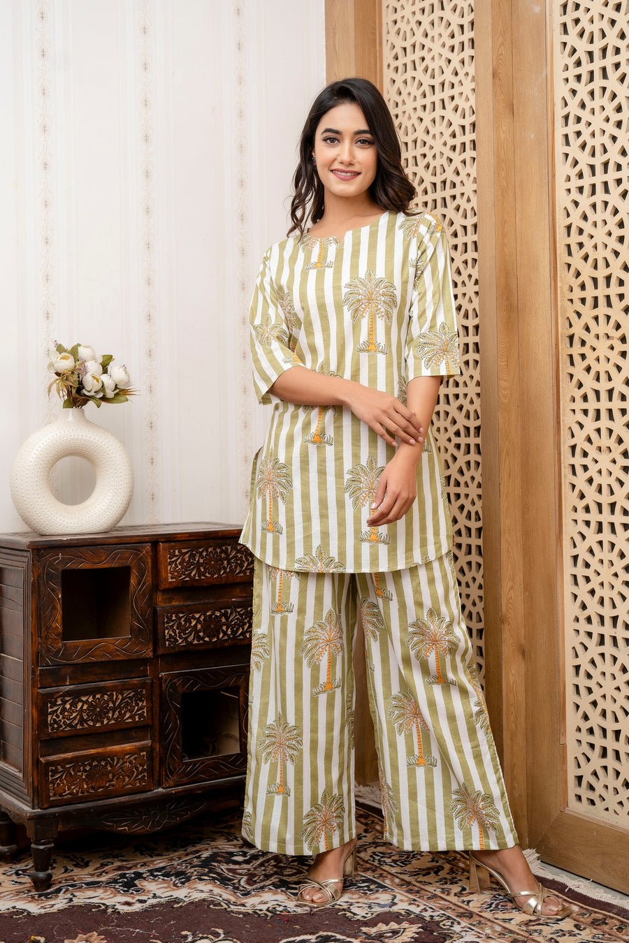 White Grove Stripe Cotton Co-ord Set — image 5
