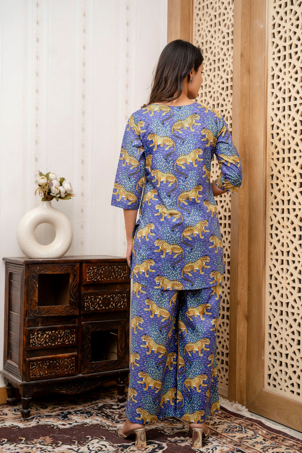 Violet Safari Cotton Co-ord Set