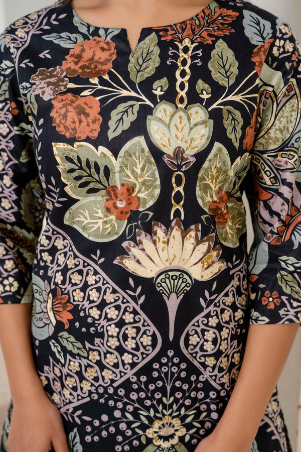 Noir Bloom Cotton Co-ord Set
