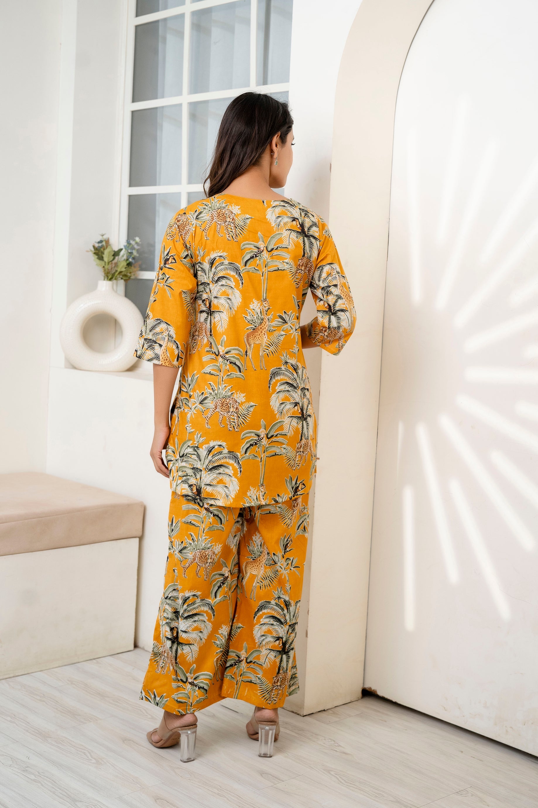 Golden Bloom Cotton Botanical Co-ord Set from Me & My