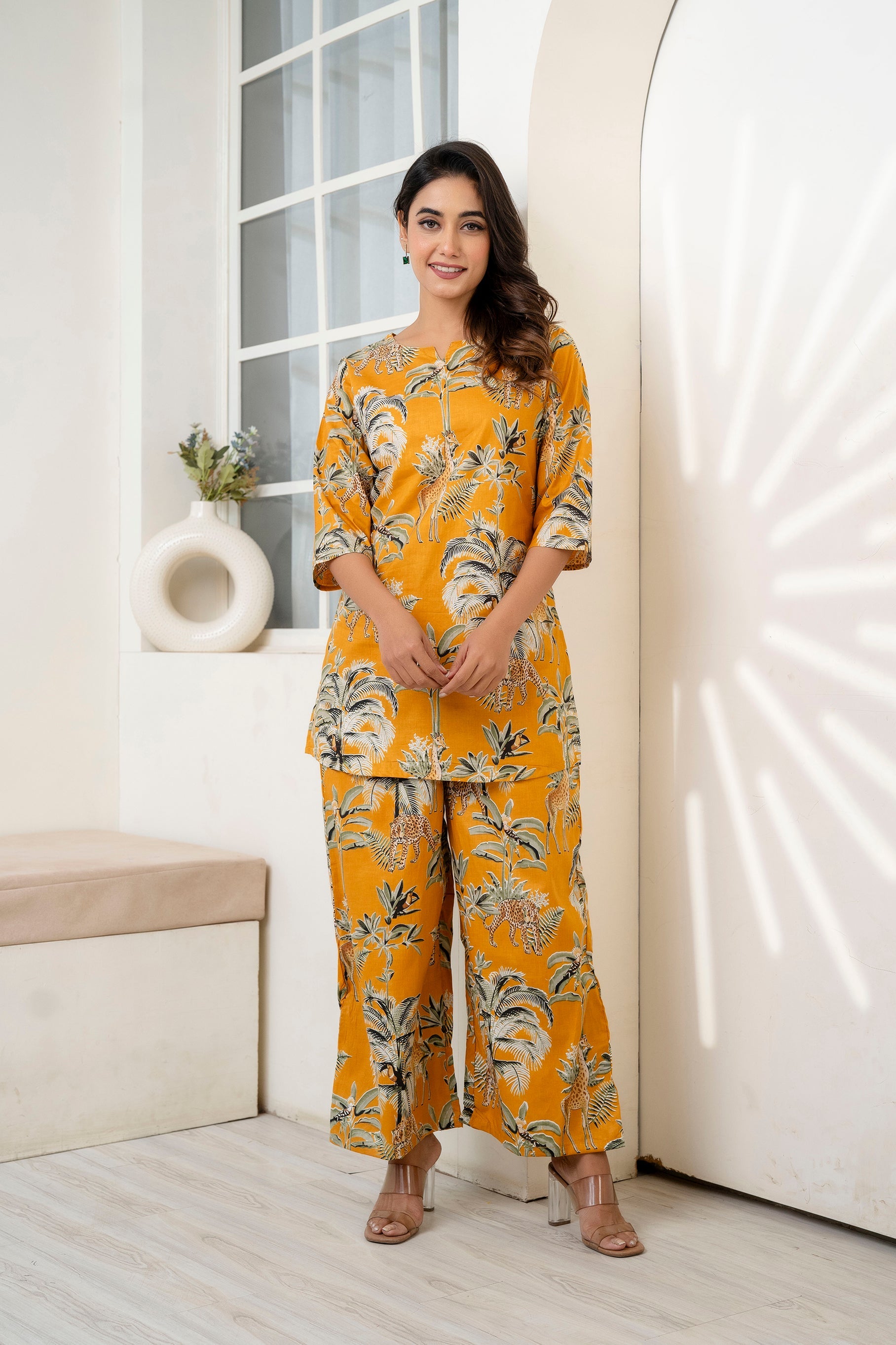 Golden Bloom Cotton Botanical Co-ord Set from Me & My