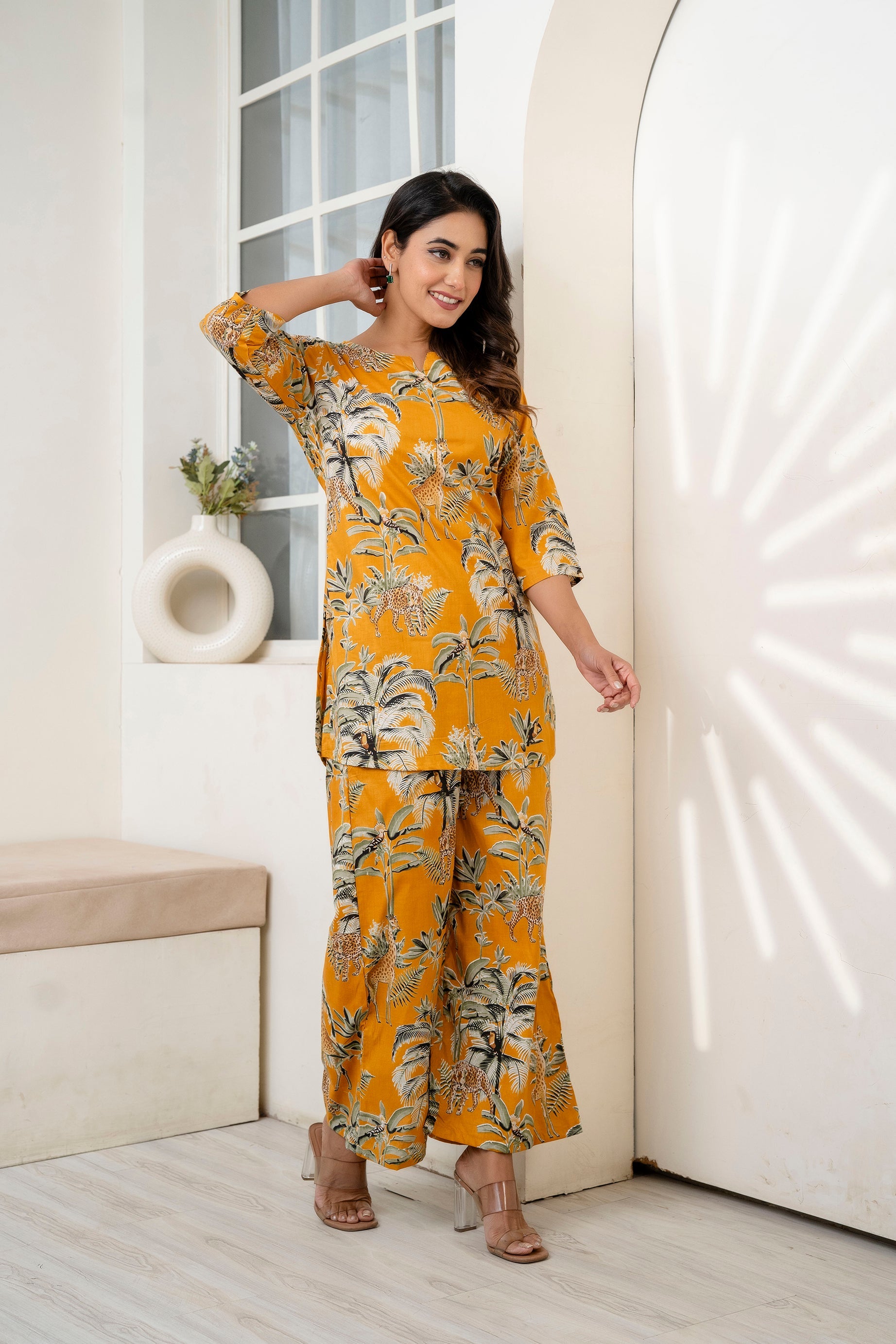 Golden Bloom Cotton Botanical Co-ord Set from Me & My