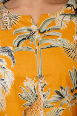 Golden Bloom Cotton Botanical Co-ord Set - Me&My