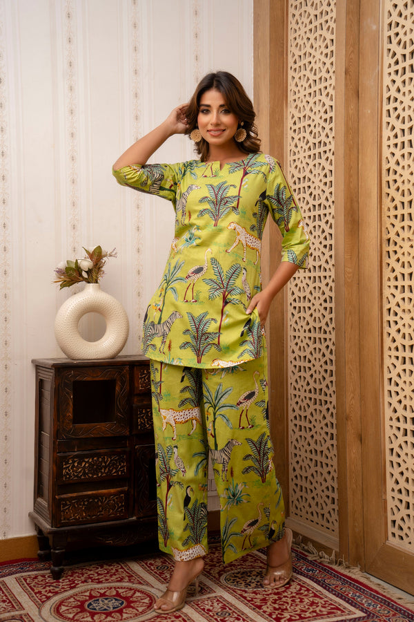 Emerald Whispers Cotton Co-ord Set