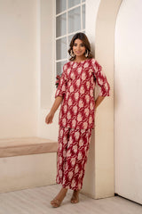 Untamed Elegance Maroon Co-ord Set - Me&My