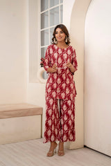 Untamed Elegance Maroon Co-ord Set - Me&My