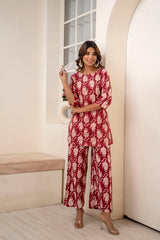 Untamed Elegance Maroon Co-ord Set - Me&My