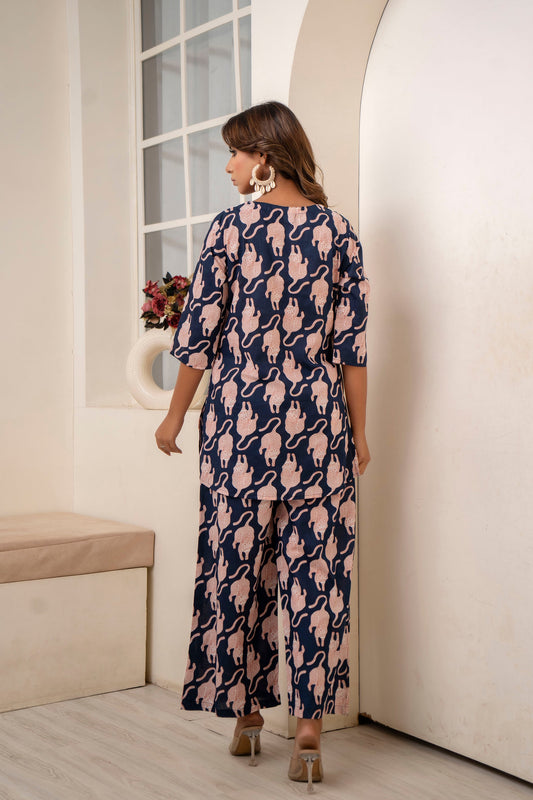 Wild Horizon Blue Cotton Co-ord Set - Me&My