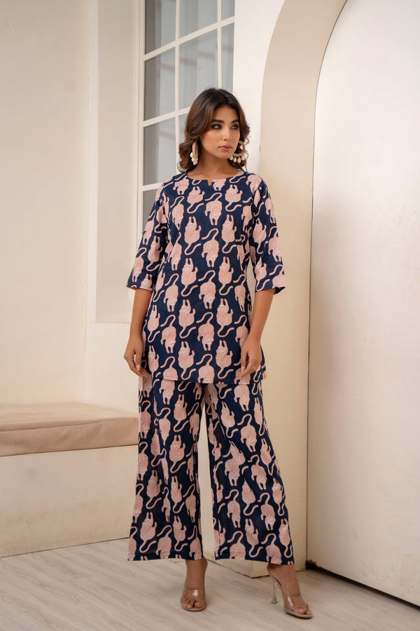 Wild Horizon Blue Cotton Co-ord Set