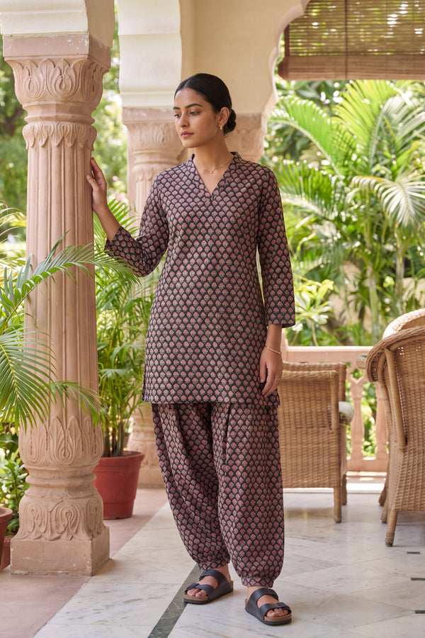 Onyx Ripple Cotton Farshi Salwar Set
