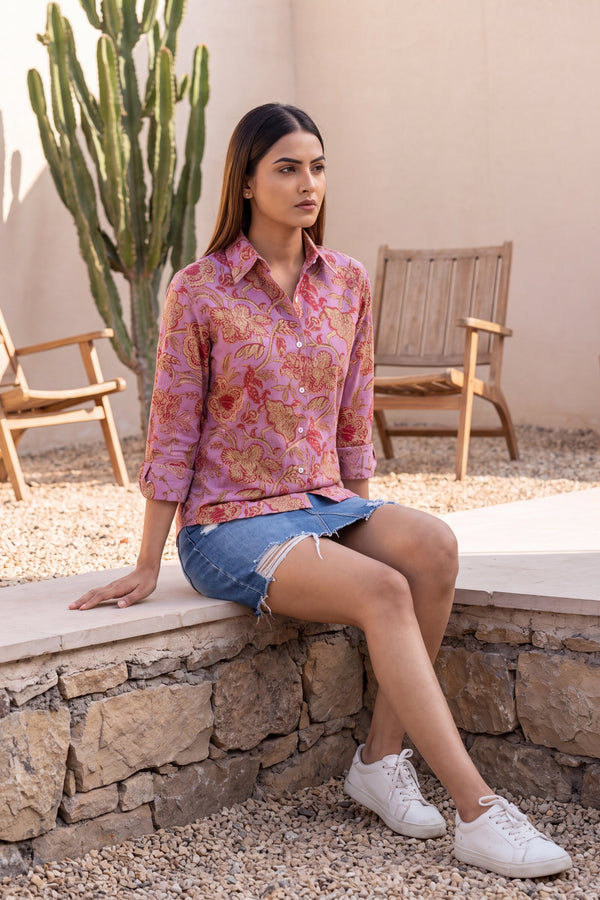 Rosewater Pink Cotton Shirt