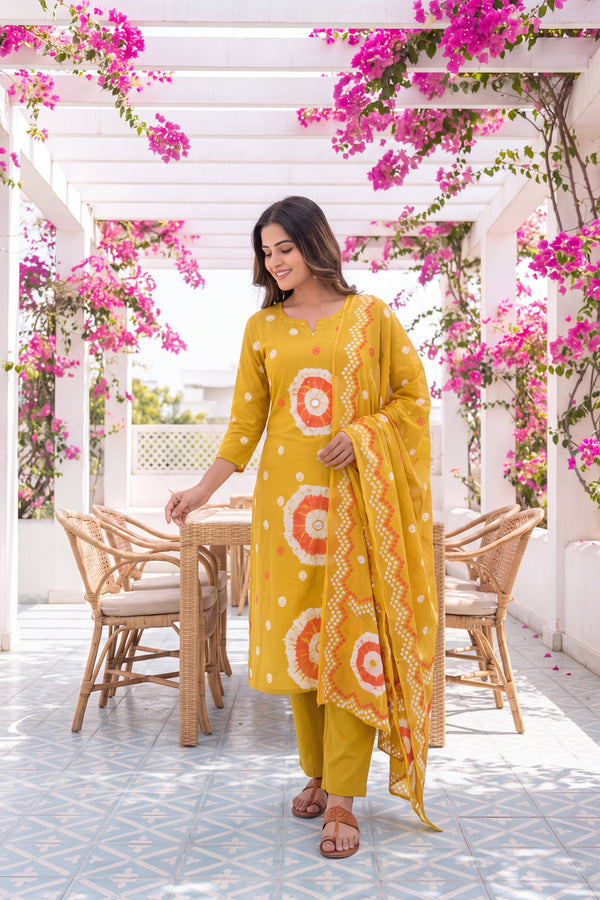 Honey Meadow Cotton Dupatta Set