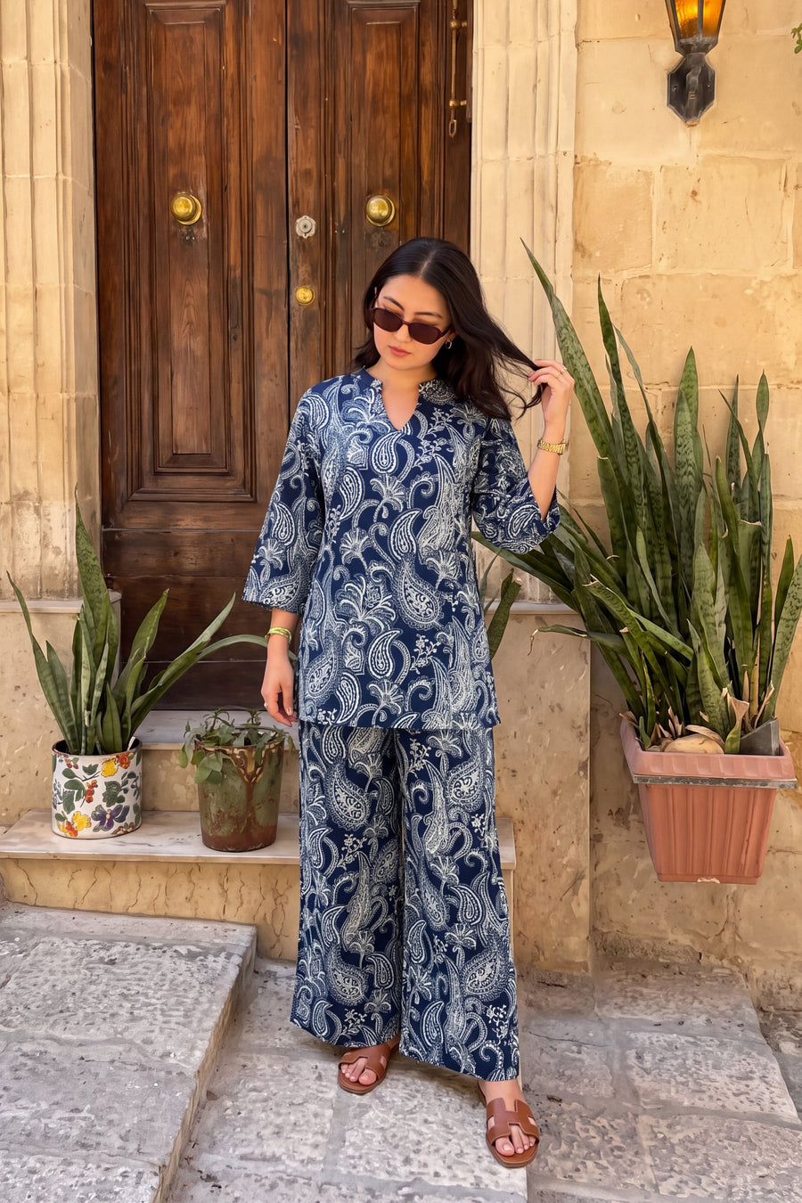 Nightfall Bloom Angrakha Cotton Co-ord Set — image 4