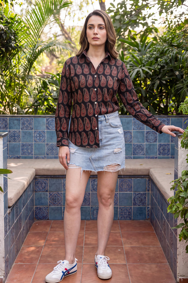 Jet Noir Cotton Shirt