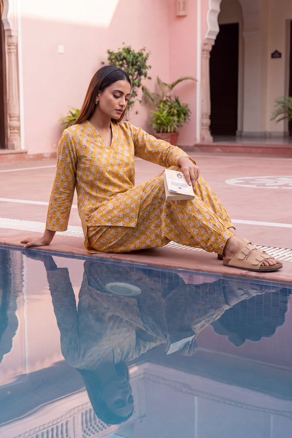 Amber Ripple Cotton Farshi Salwar Set