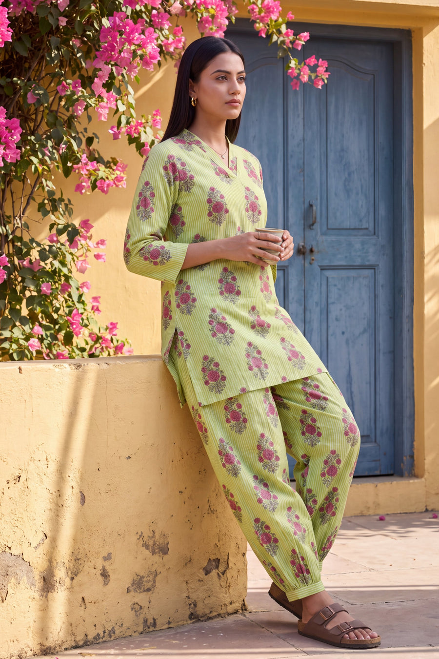Emerald Ripple Cotton Farshi Salwar Set — image 3
