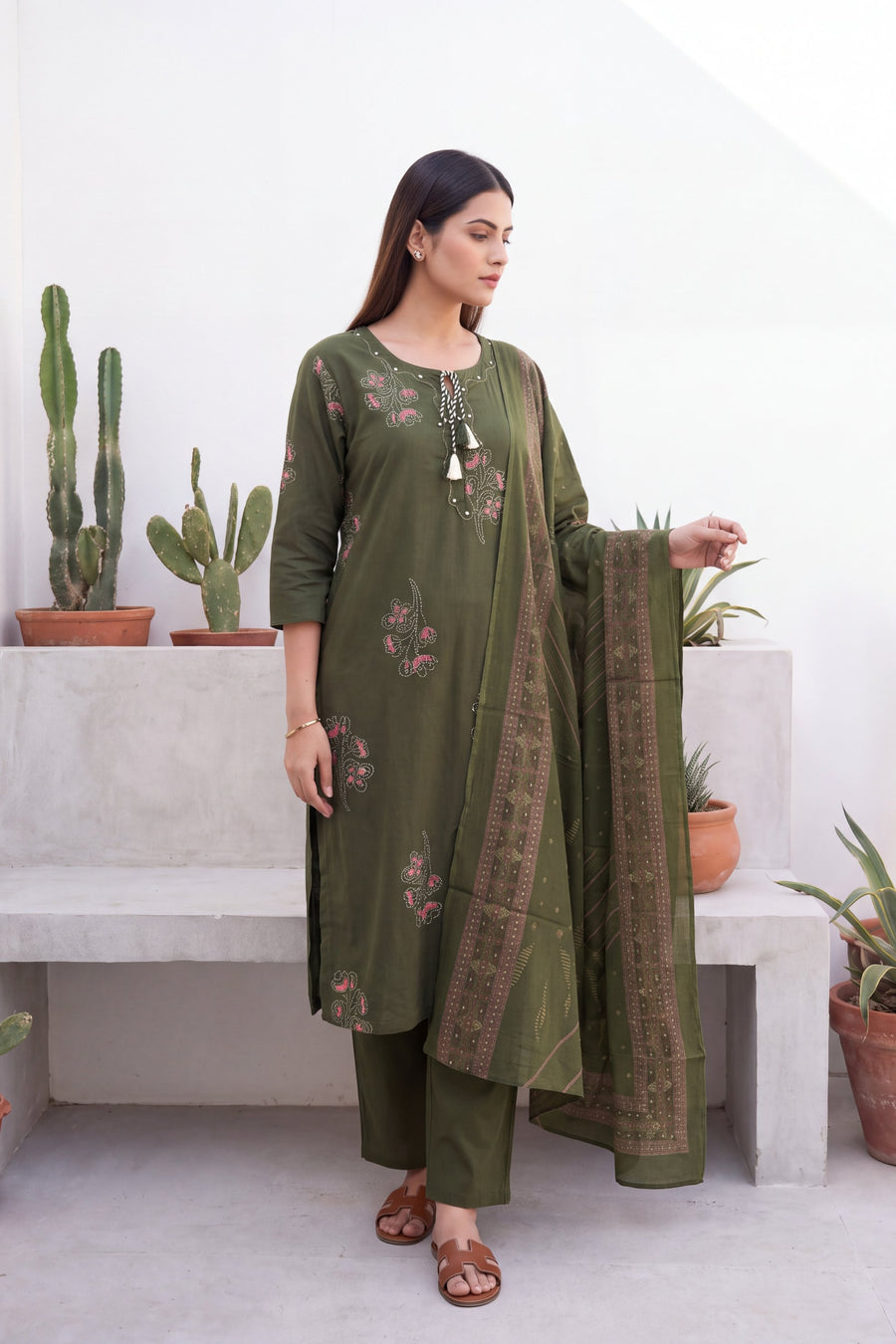 Pine Glade Cotton Dupatta Set — image 2