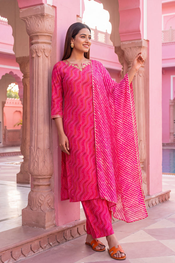 Peony Lantern Cotton Dupatta Set