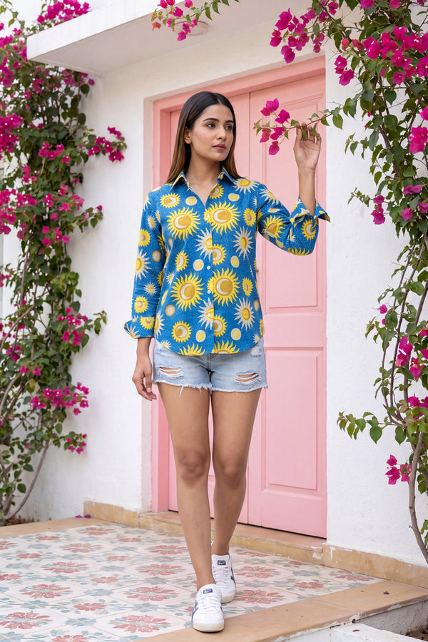 Sapphire Sky Cotton Shirt