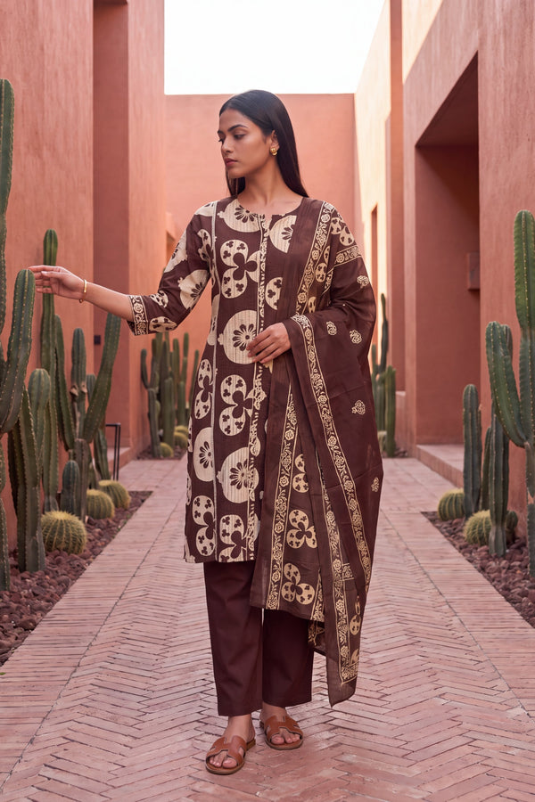 Cocoa Dune Cotton Dupatta Set