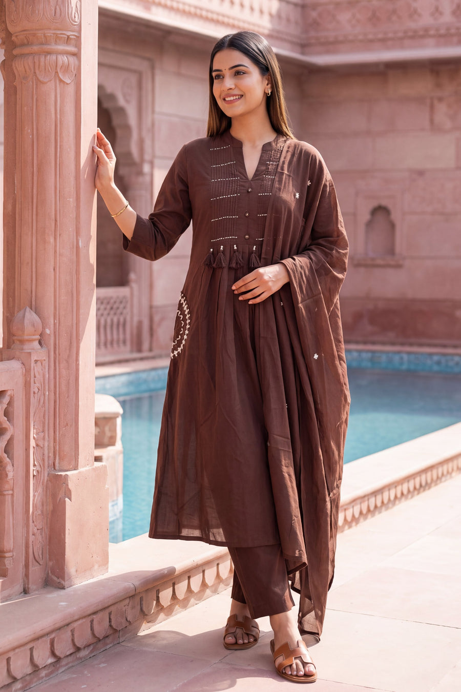 Umber Vale Cotton Dupatta Set — image 2
