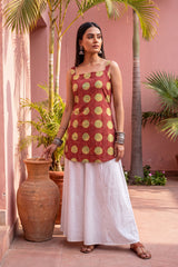 Plum Mist Square Neck Cotton Top