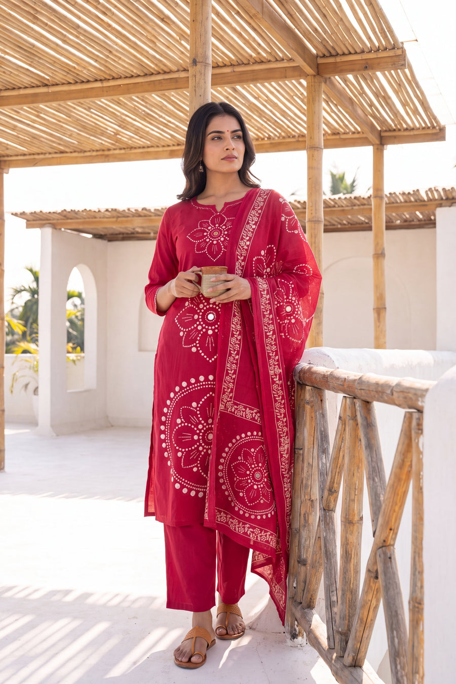 Blush Garden Cotton Dupatta Set — image 2