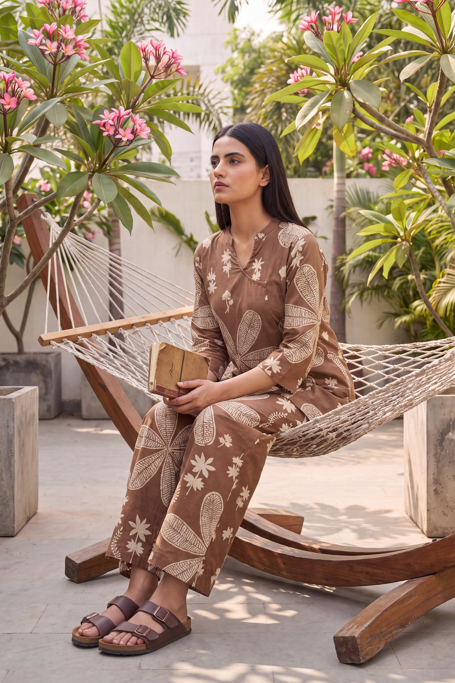 Walnut Brown Cotton Angrakha Co-ord Set — image 2