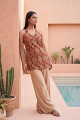 Cabernet Reverie Halter Cotton Top