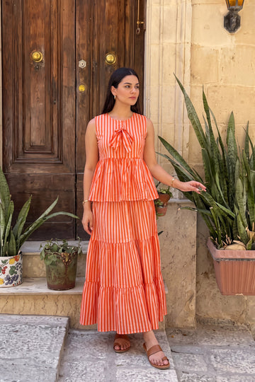 Amber Tiered Cotton Skirt Set