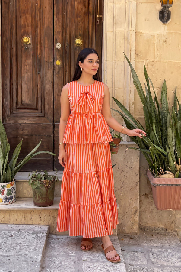 Amber Tiered Cotton Skirt Set