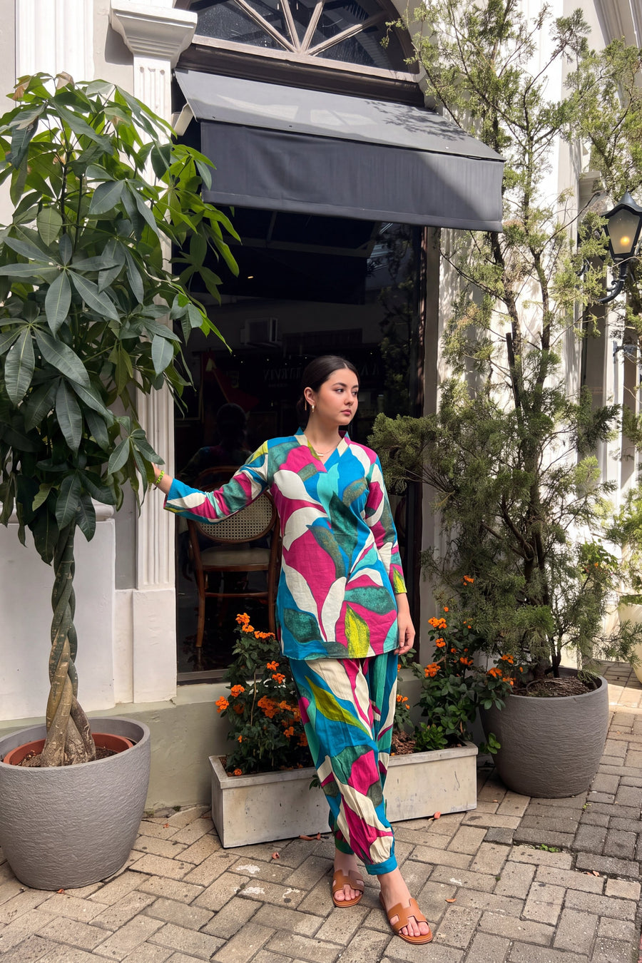 Lagoon Foliage Cotton Farshi Salwar Set — image 7