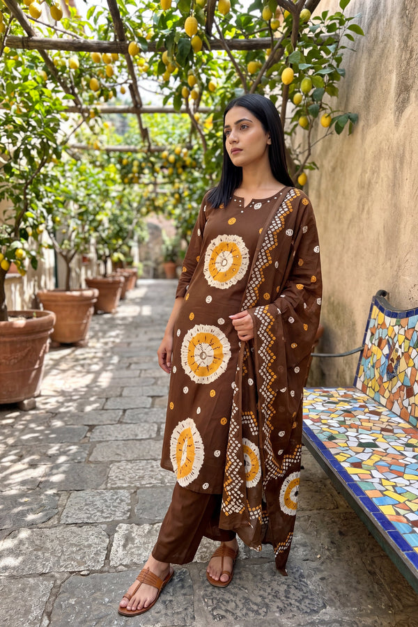 Hazel Trail Cotton Dupatta Set