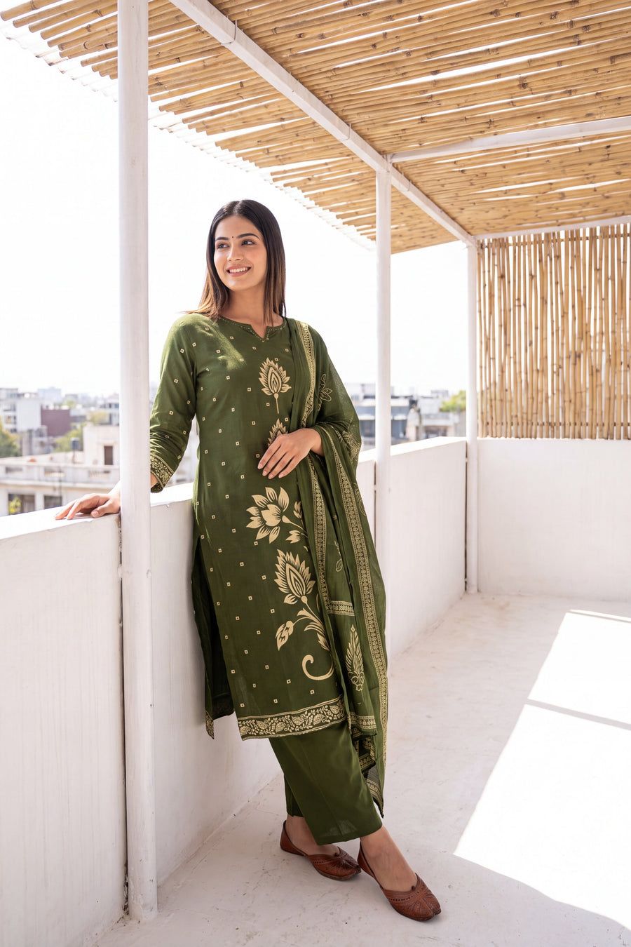 Sage Orchard Cotton Dupatta Set — image 2