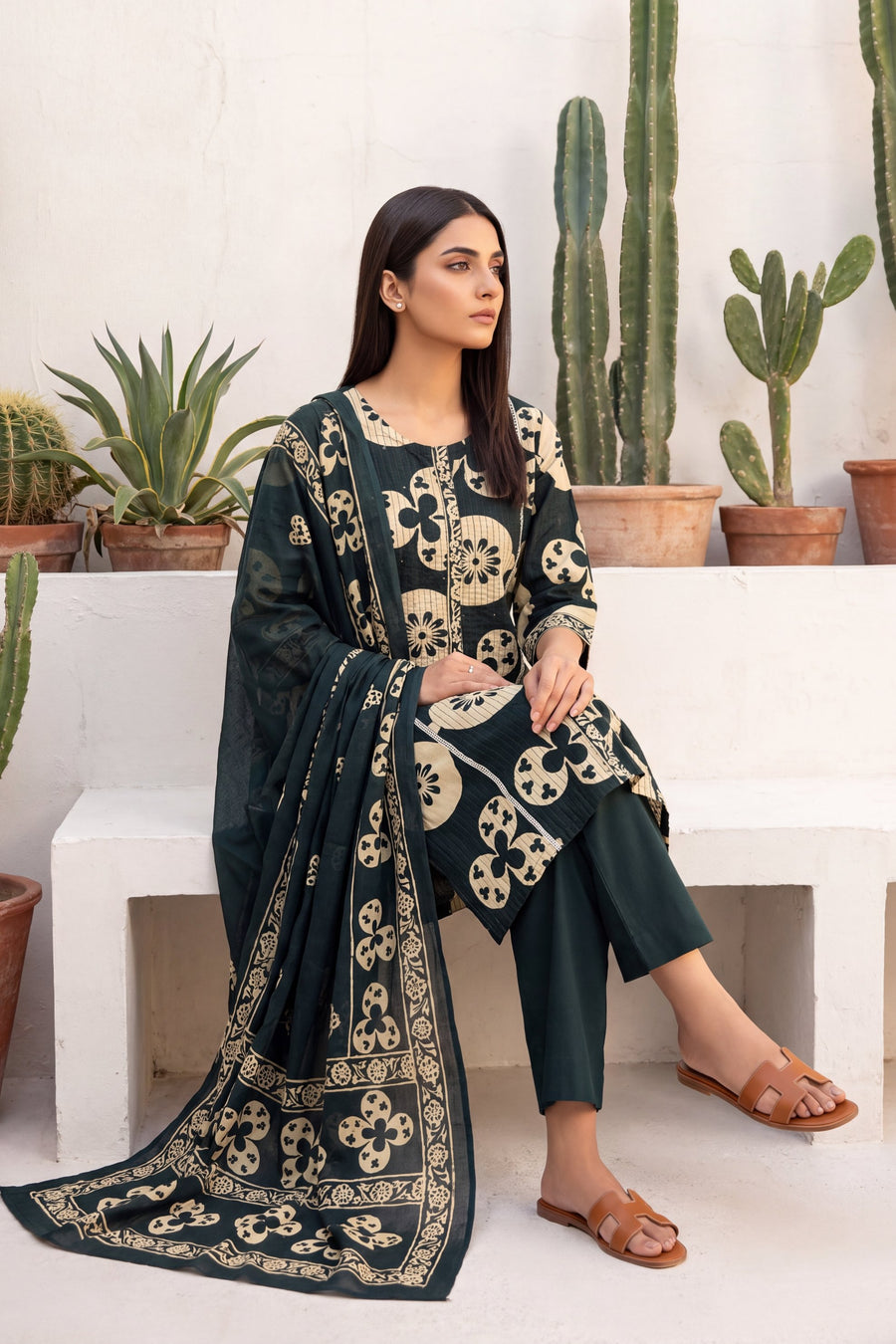 Cobalt Mist Cotton Dupatta Set — image 2