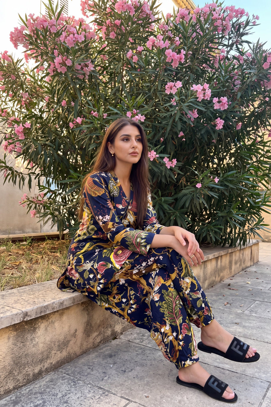 Midnight Botanica Cotton Farshi Salwar Set — image 8