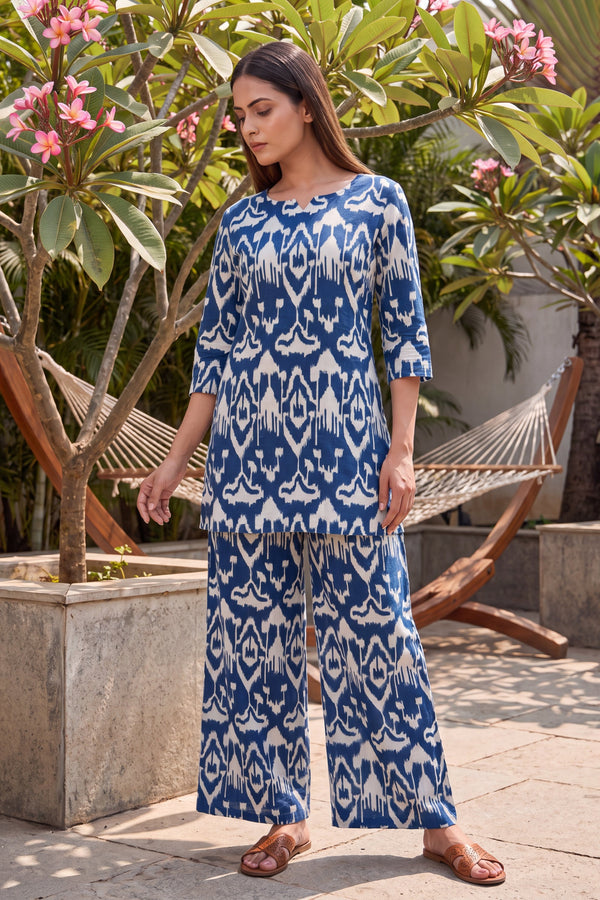 Sapphire Wave Cotton Co-ord Set