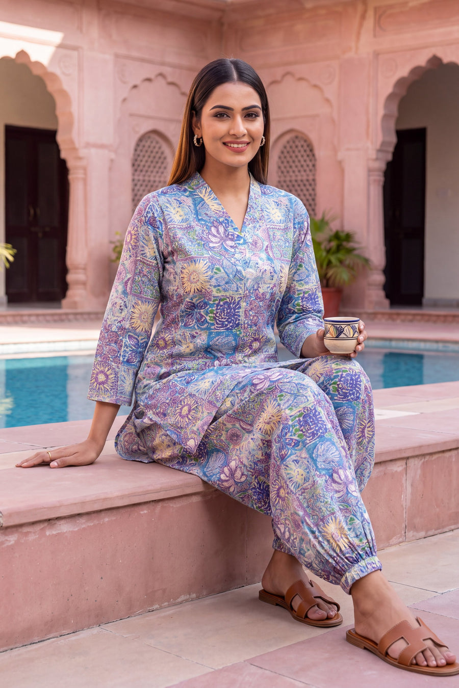 Amethyst Trail Cotton Farshi Salwar Set — image 2