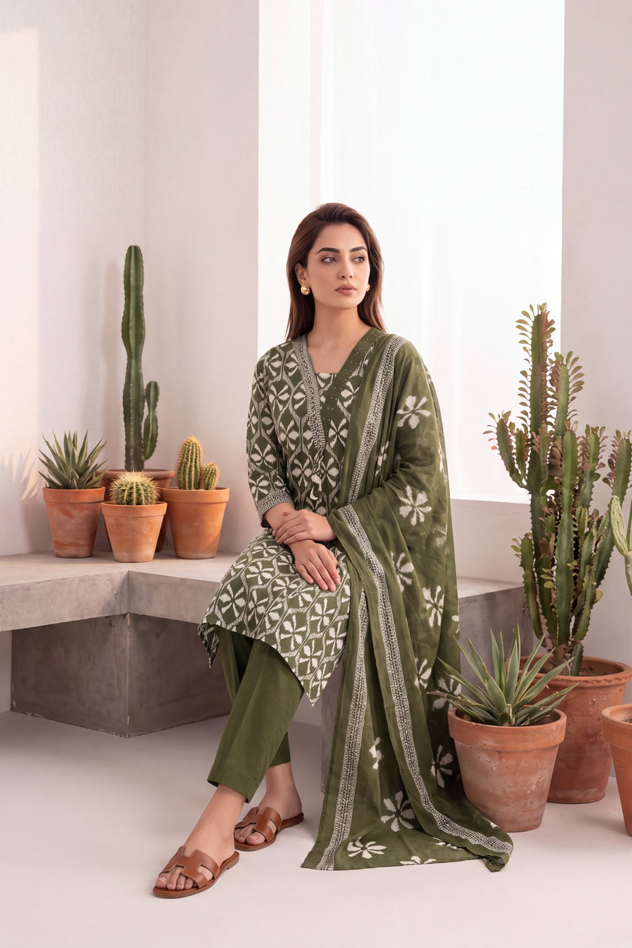Clover Dell Cotton Dupatta Set — image 2