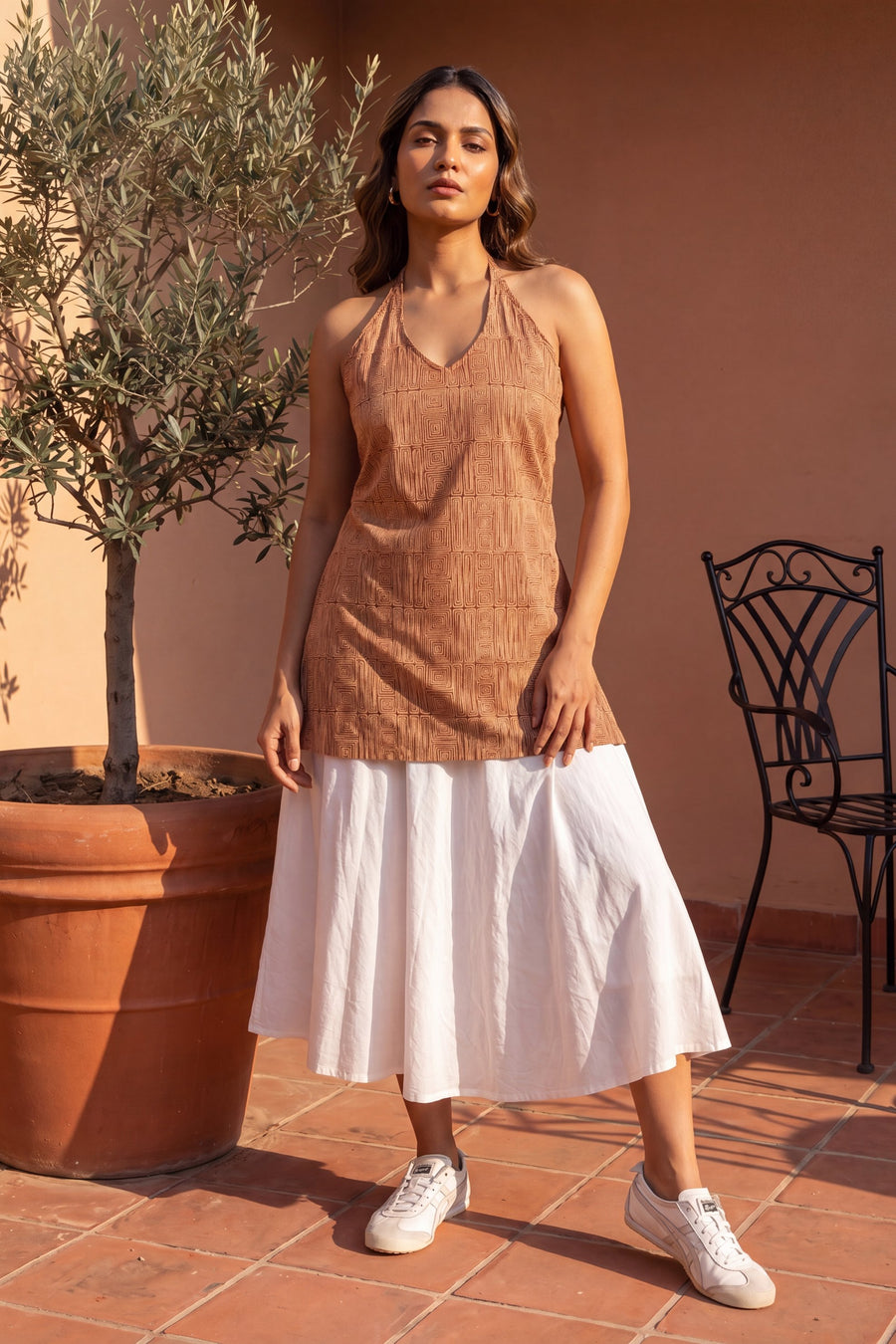 Mulberry Velvet Halter Cotton Top — image 7