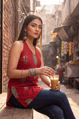 Burgundy Sonata Halter Cotton Top