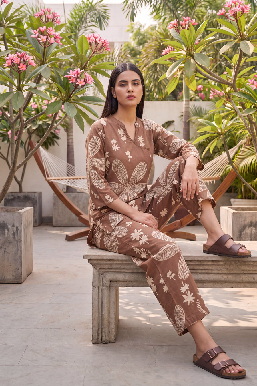 Walnut Brown Cotton Angrakha Co-ord Set — image 4
