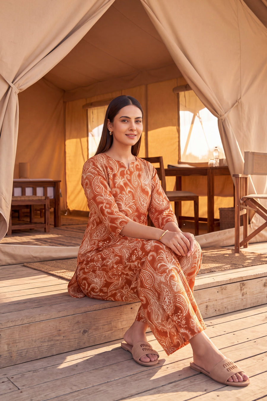 Copper Paisley Cotton Co-ord Set — image 5