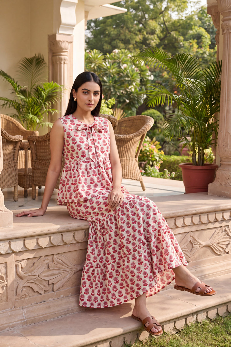 Rosebud Tiered Cotton Skirt Set — image 5