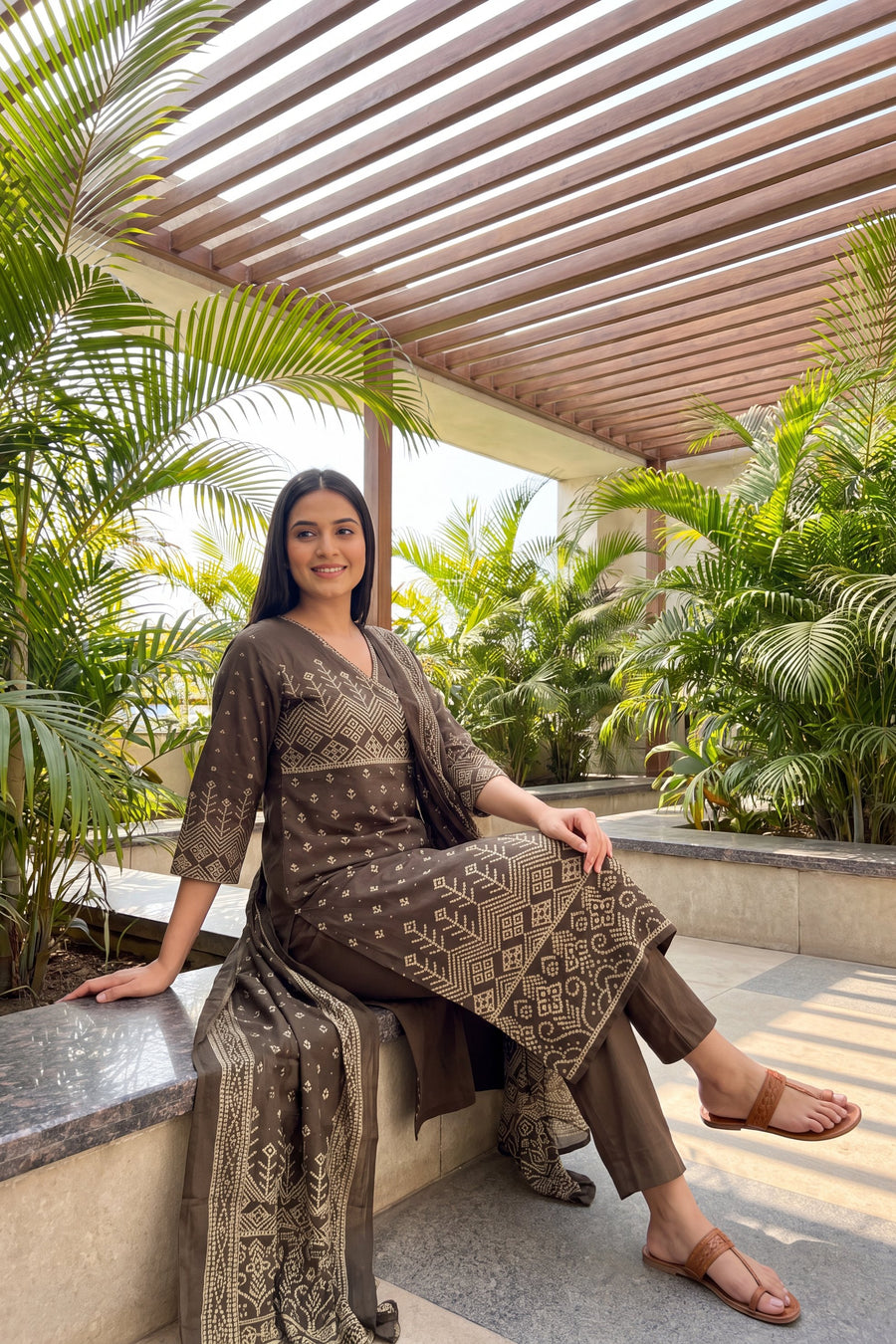 Cocoa Trail Cotton Dupatta Set — image 2