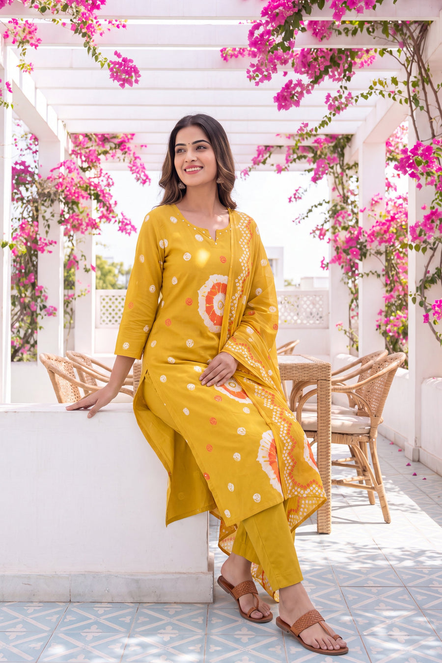 Honey Meadow Cotton Dupatta Set — image 3