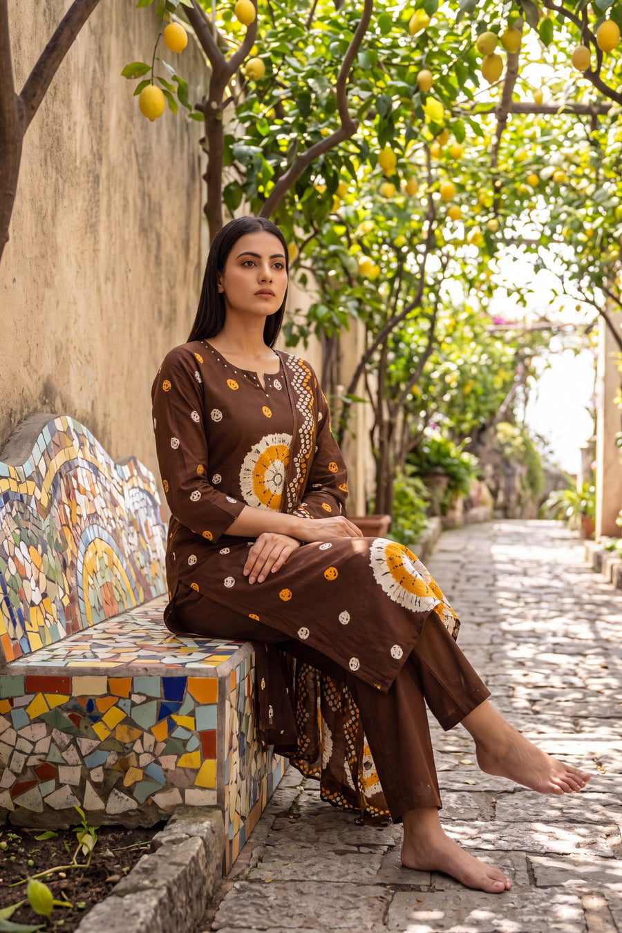 Hazel Trail Cotton Dupatta Set — image 3