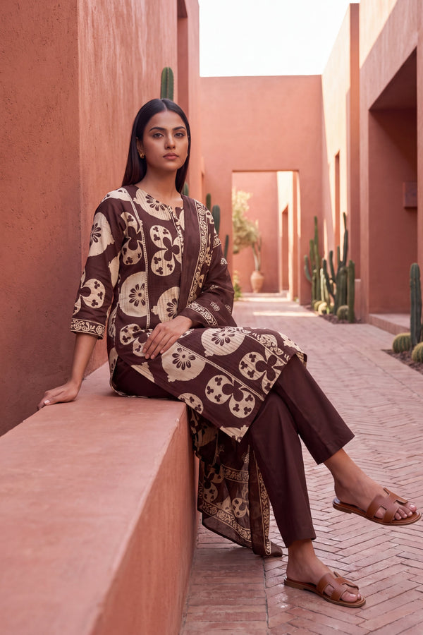 Cocoa Dune Cotton Dupatta Set